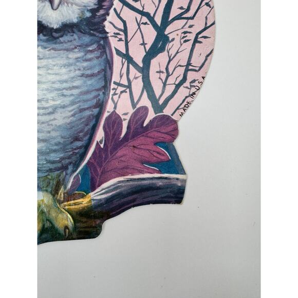 Vintage Halloween Die-Cut | Owl On Branch | 1980s Decoration - Made in USA - Picture 3 of 11